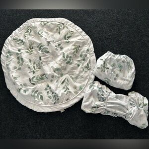 Sweet JoJo Designs Botanical Floral Leaf playmat & fitted crib sheets